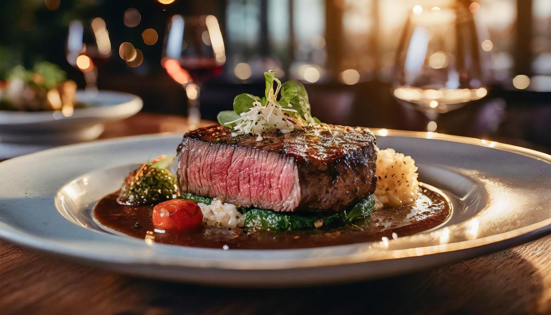 Chargrilled NY Strip steak on a plate