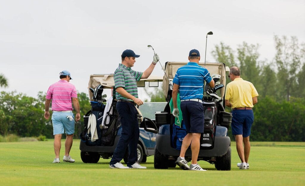 Golfers playing at the Dunes